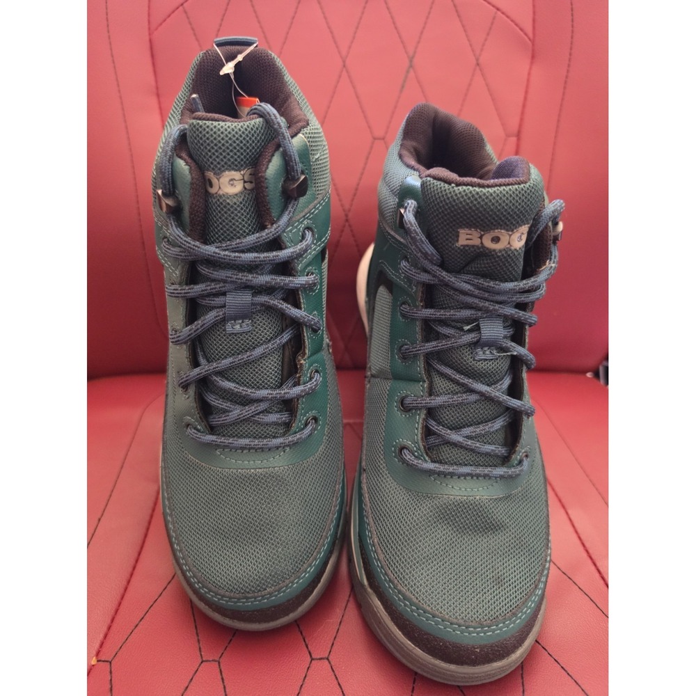 BOGS WOMEN'S EMERALD GREEN SHALE MID SOFT TOE WATERPROOF WORK BOOTS SZ 7 GUC